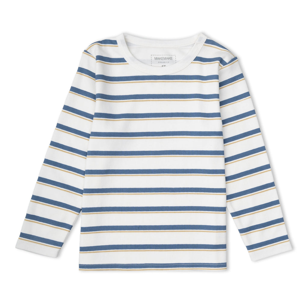 Organic Cotton Tee & Pants Set - Navy Stripe