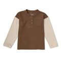 Organic Cotton Henley Tee - Brown