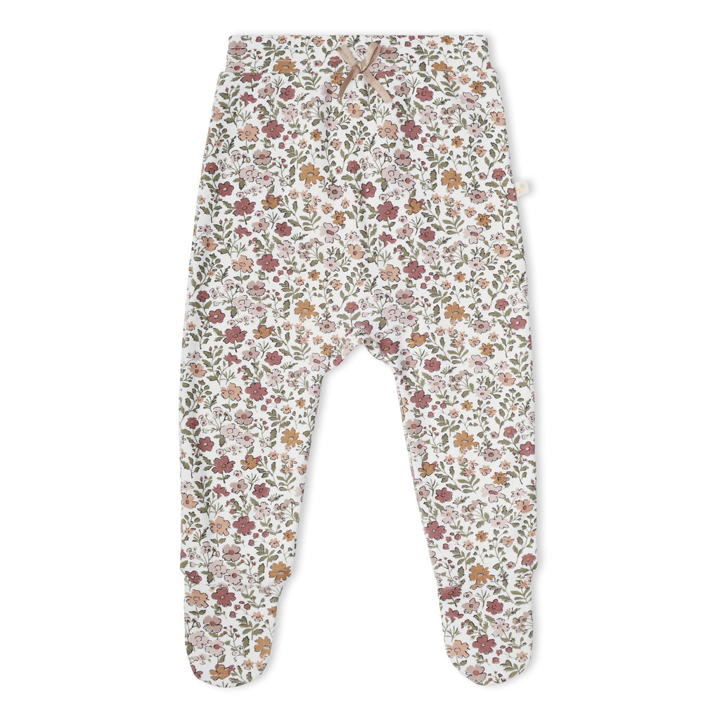 Organic Cotton Kimono Top & Footed Pants Set - Woodland Sprig