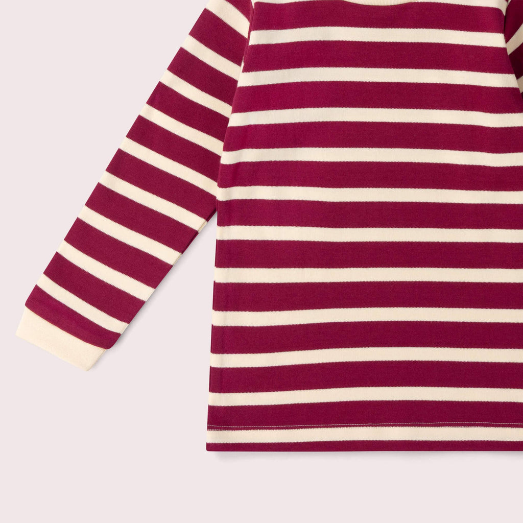 Organic Cotton Long Sleeve T-Shirt - Berry, Striped