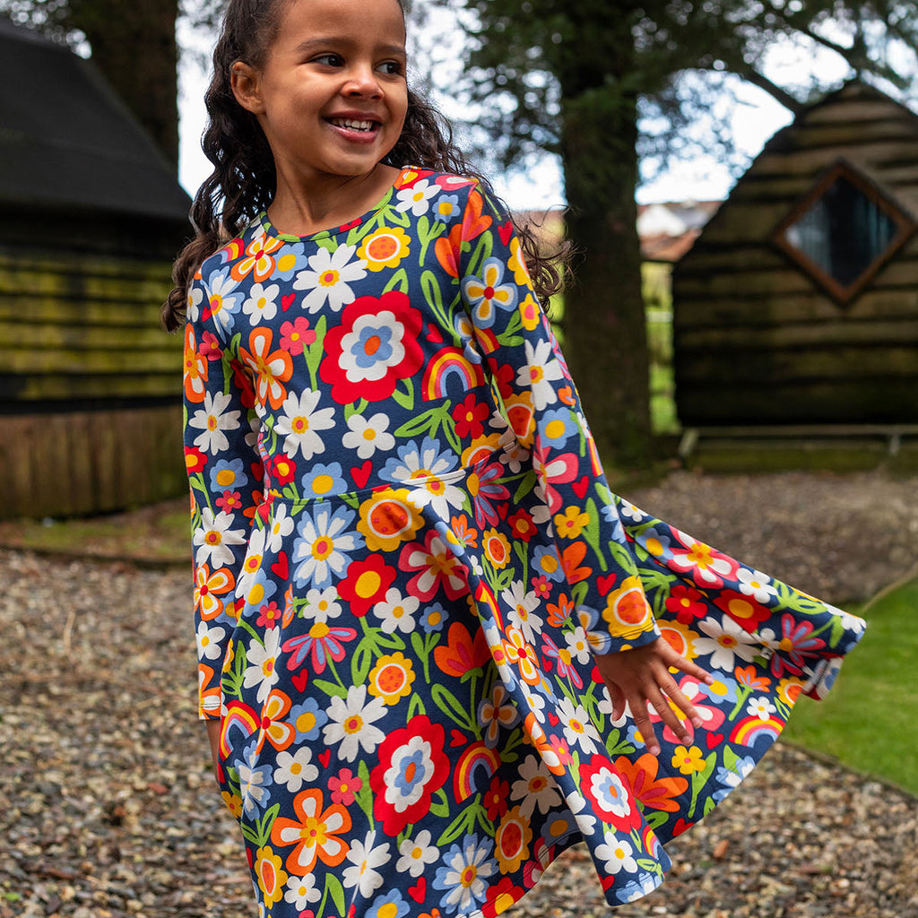Organic Cotton Long Sleeve Skater Dress - Beautiful Bunch