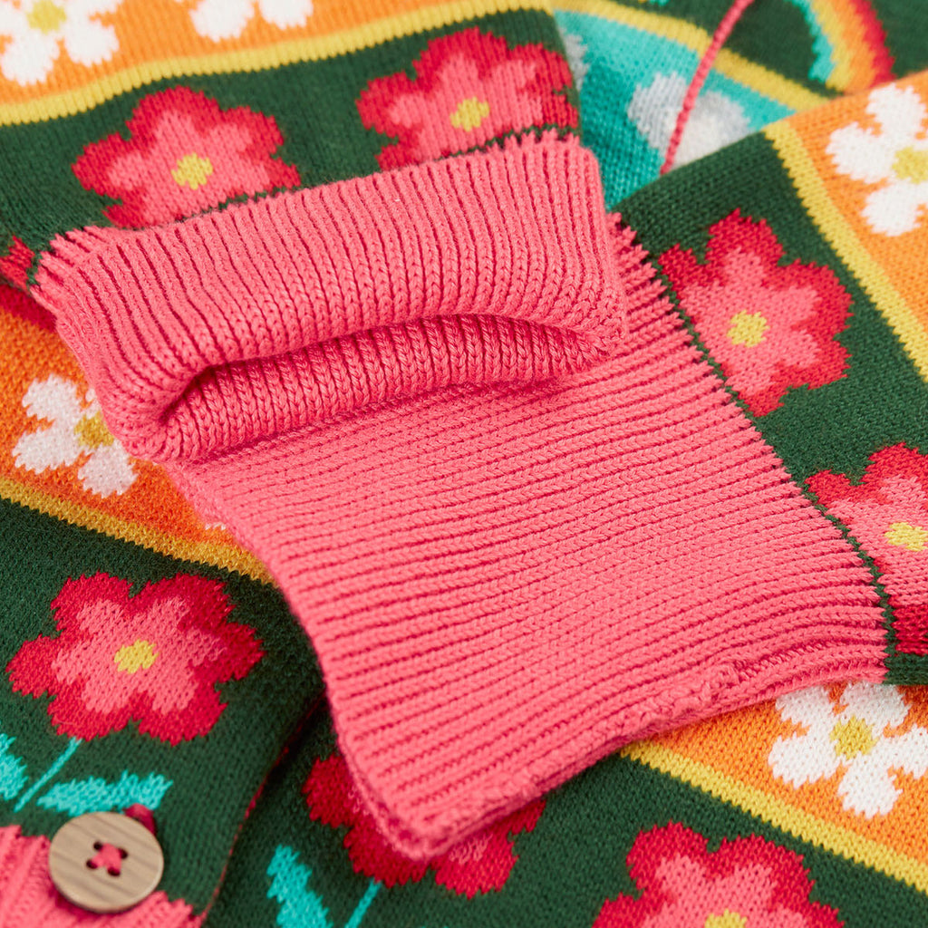 Organic Cotton Fair Isle Cardigan - Mouse