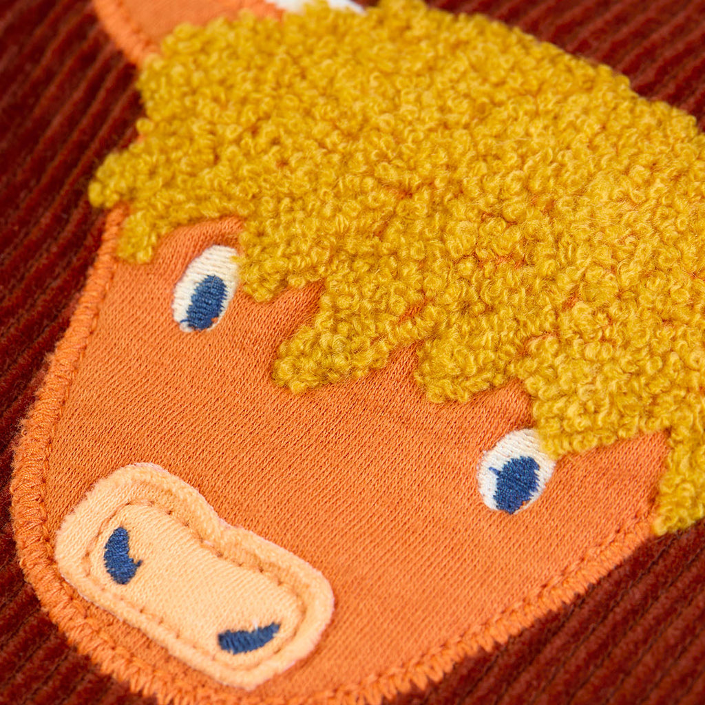 Organic Cotton Knee Patch Corduroys - Highland Cow