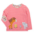 Organic Cotton Long Sleeve Breton Stripe Top - Pals Appliqué
