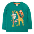 Organic Cotton Long Sleeve T-Shirt - Zoo Animals Appliqué