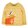 Organic Cotton Long Sleeve T-Shirt - Highland Cow Appliqué