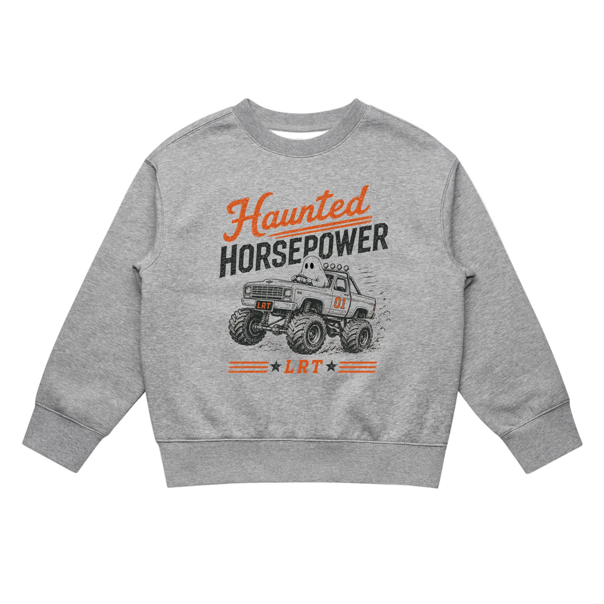 Cotton Crewneck Sweatshirt- Haunted Horsepower