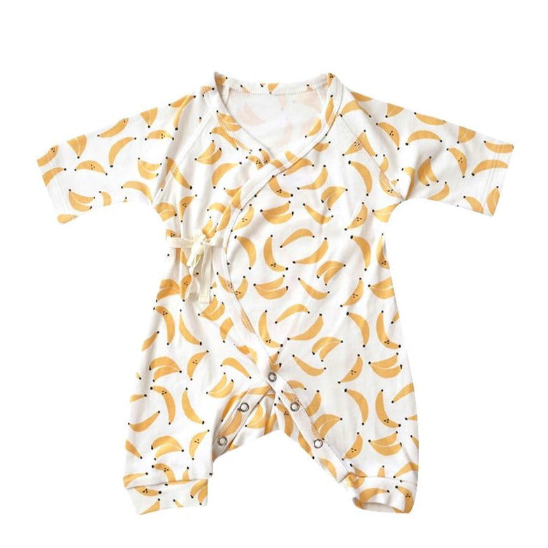 Organic Cotton Kimono Onesie - Banana Print