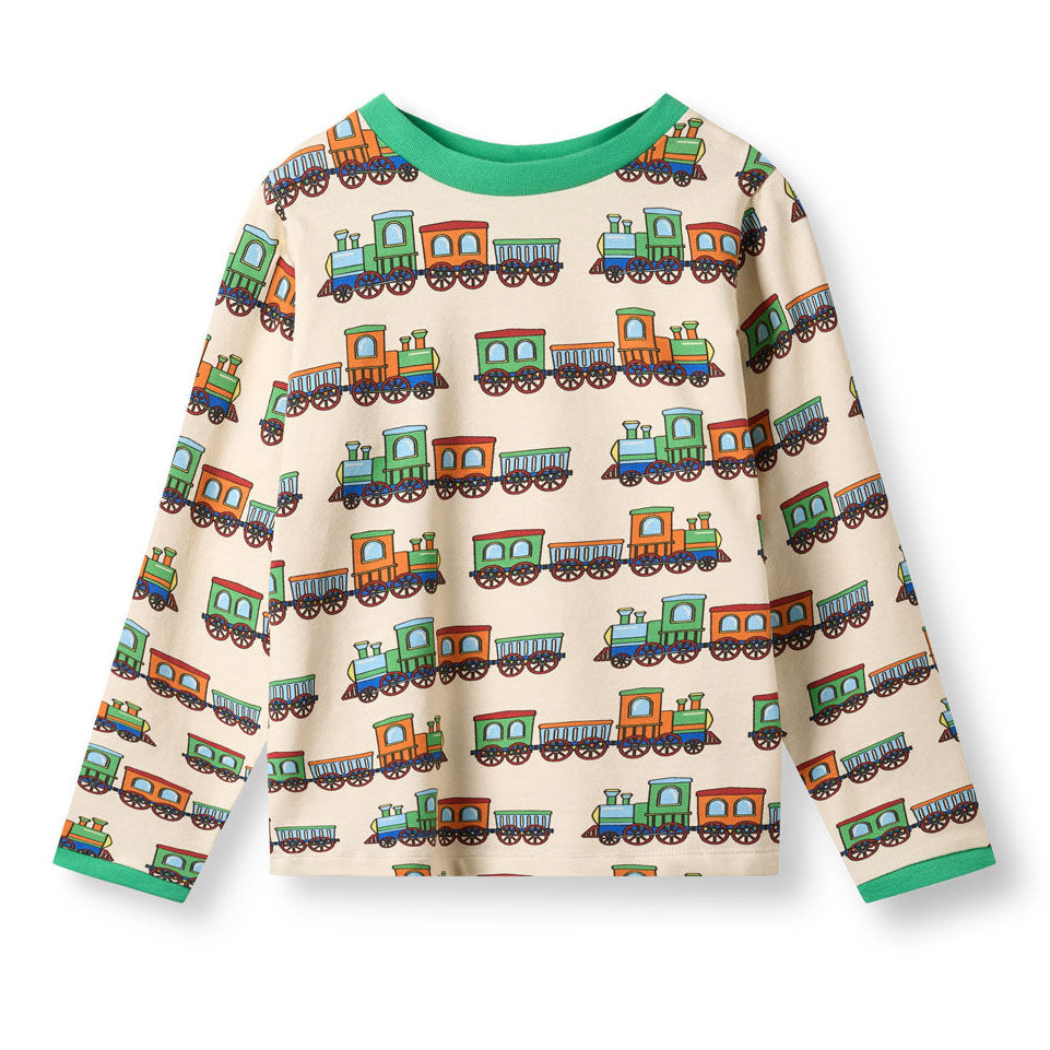 Organic Cotton Long Sleeve T-Shirt - Trains