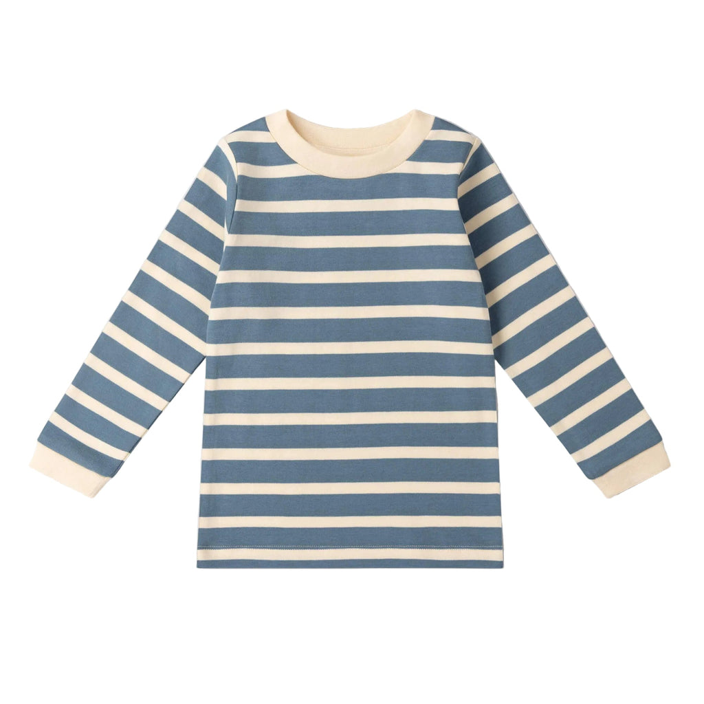 Organic Cotton Long Sleeve T-Shirt - Blue, Striped