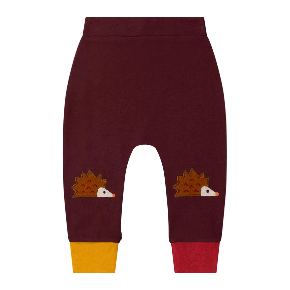 Organic Cotton Knee Patch Joggers - Brown, Hedgehog