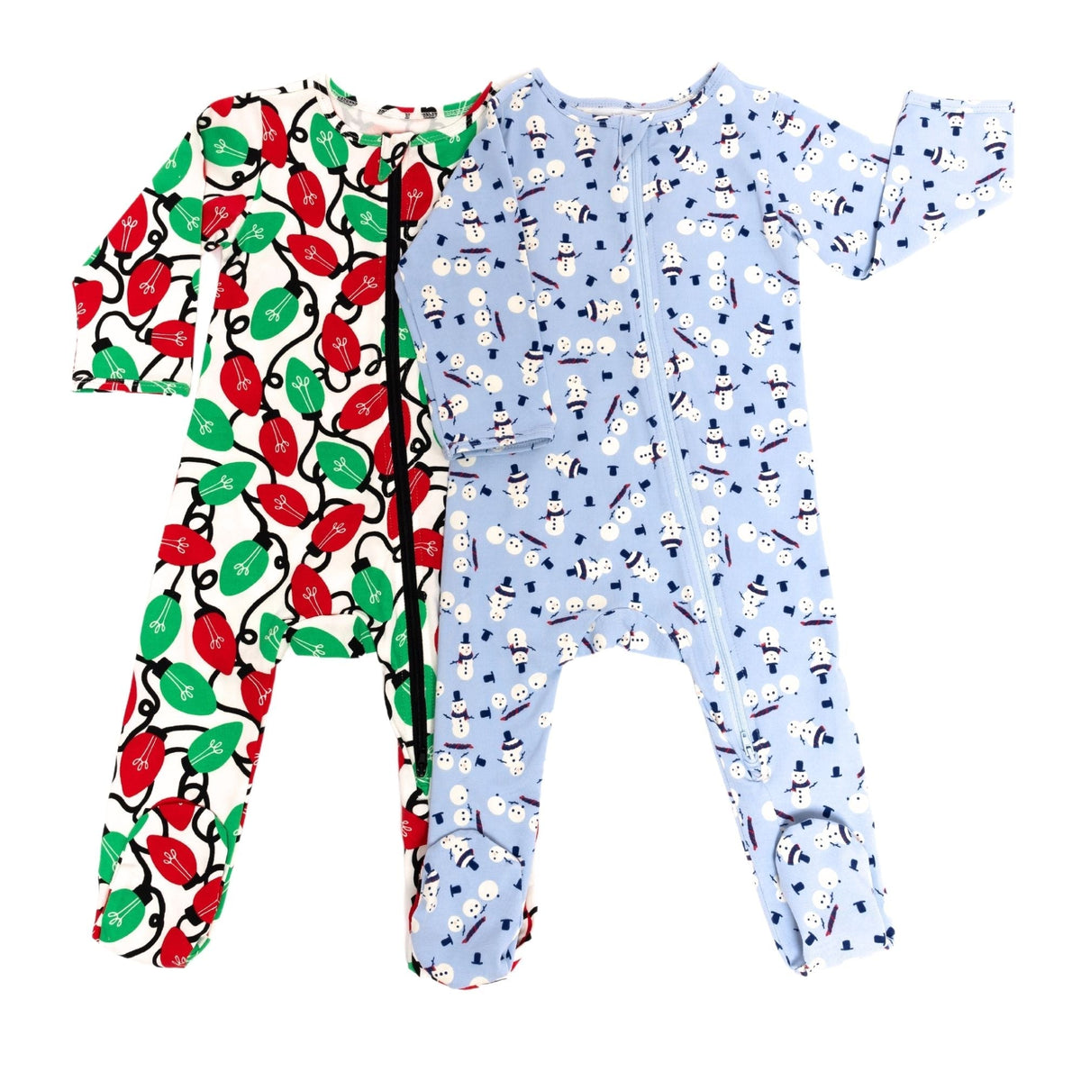 Organic Cotton Footie Pajamas - Winter Snowmen