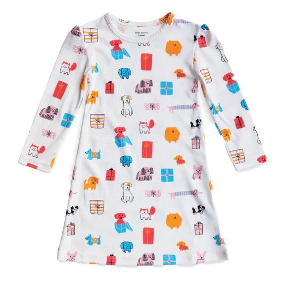 Organic Cotton Nightgown - Puppy Party