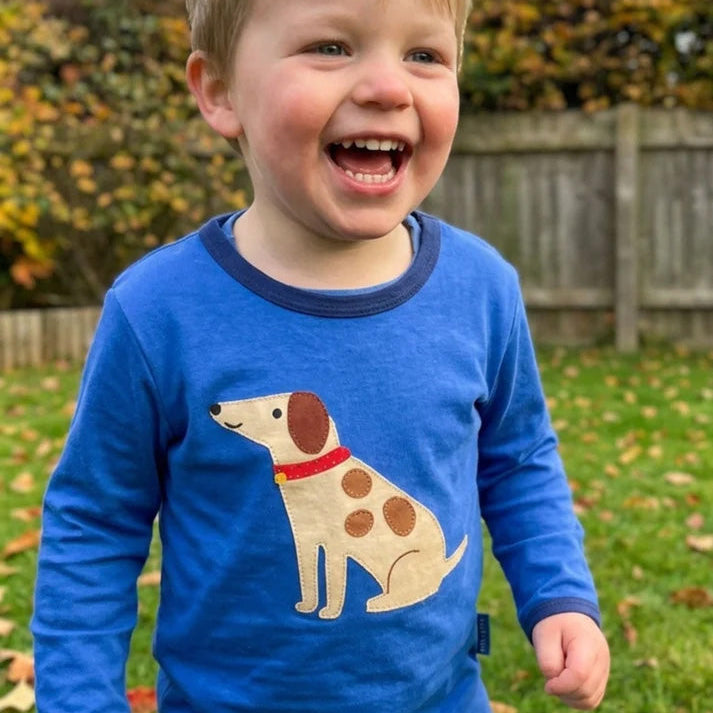 Organic Cotton Long Sleeve T-Shirt - Dog Appliqué