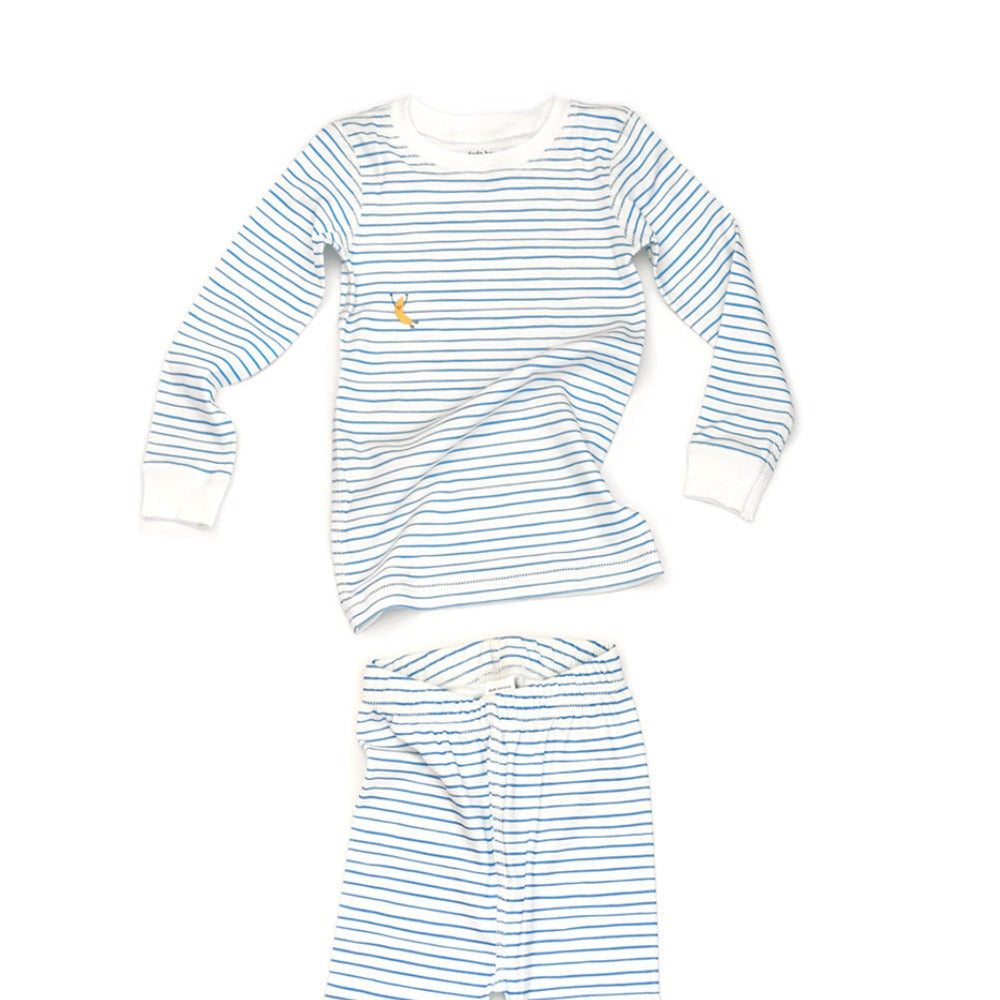 Organic Cotton Pajama Set - Blue Stripe