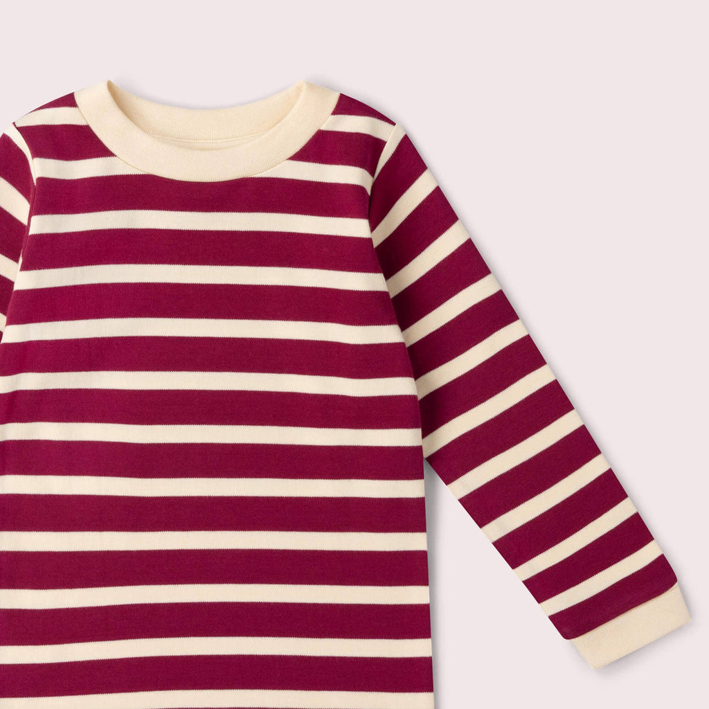 Organic Cotton Long Sleeve T-Shirt - Berry, Striped